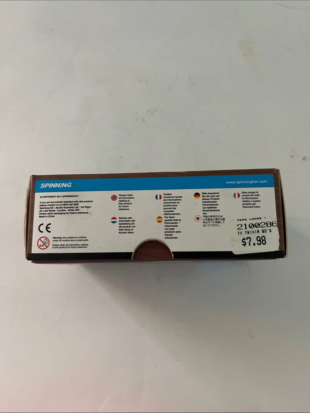 80s TV Trivia Game - Retro Box with Red and Light Blue Graphics